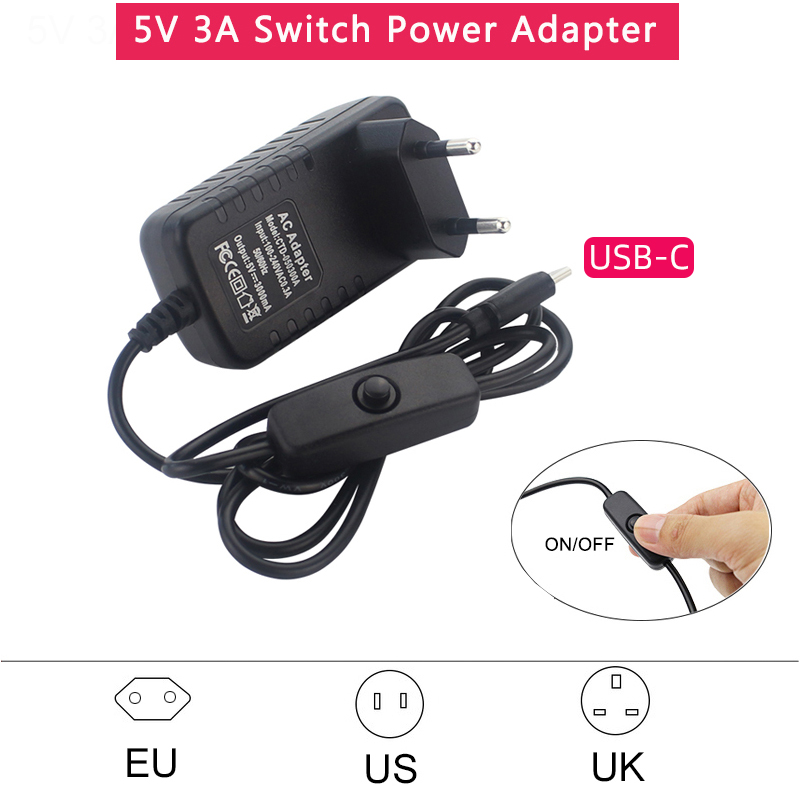Banana Pi Bpi-M5 - 5V 3A Power Supply with ON/OFF